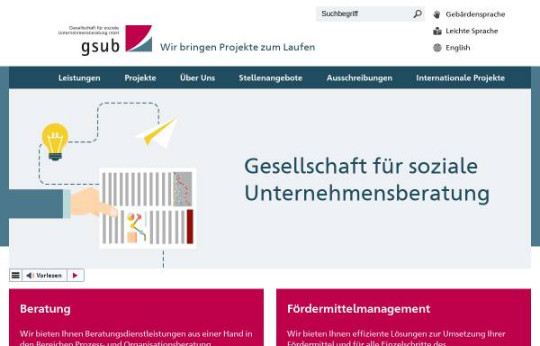 Vorschau von www.gsub.de, Gesellschaft für soziale Unternehmensberatung mbH