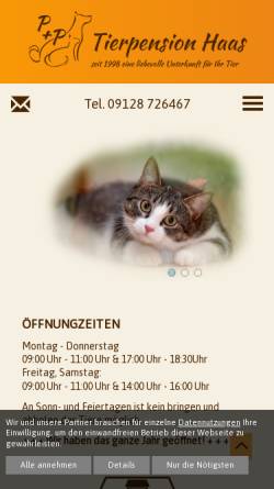 Vorschau der mobilen Webseite www.tierpension-haas.de, Tierpension Haas