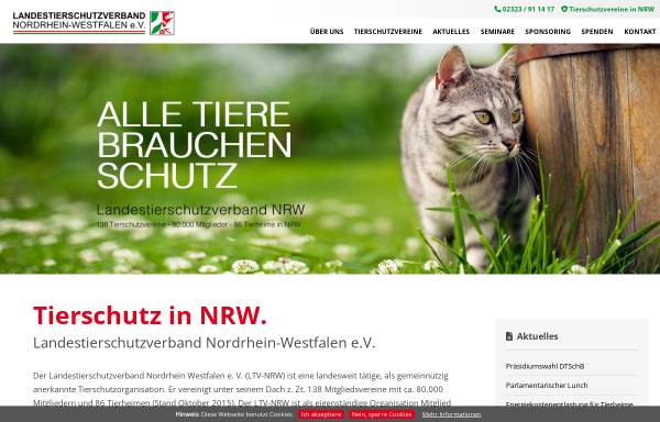 Vorschau von www.ltv-nrw.de, Landestierschutzverband NRW e.V.