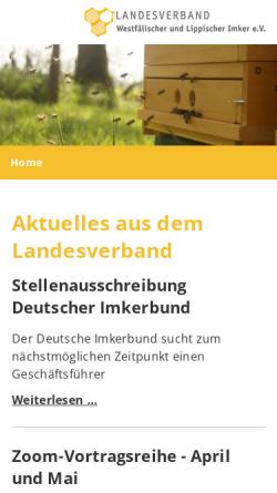 Vorschau der mobilen Webseite www.lv-wli.de, Landesverband Westfälischer und Lippischer Imker e.V.