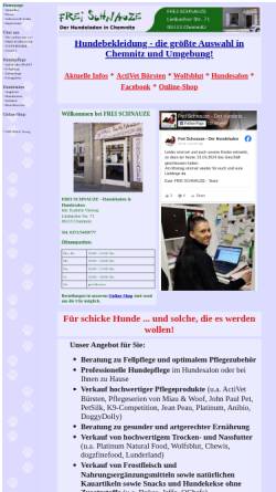 Vorschau der mobilen Webseite www.freischnauze-chemnitz.de, Frei Schnauze - Hundeladen und Hundesalon