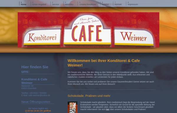 Vorschau von cafeweimer.de, Café-Confiserie-Bistro Weimer