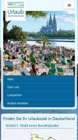 Vorschau der mobilen Webseite www.urlaub-deutschlandweit.de, Urlaub deutschlandweit