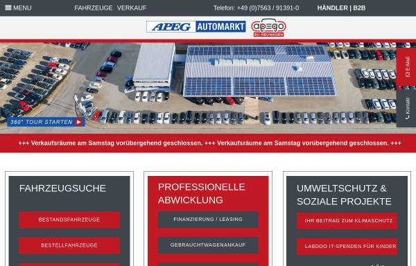 Vorschau von www.automarkt-im-allgaeu.de, APEG Automarkt im Allgäu GmbH