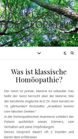 Vorschau der mobilen Webseite www.klassisch-homoeopathisch.de, Jens Kramer - Praxis für Klassische Homöopathie