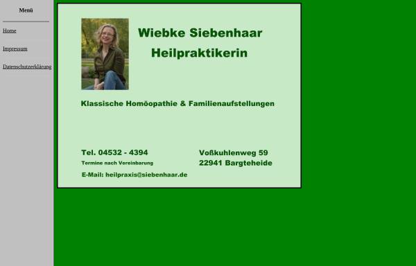 Vorschau von www.heilpraxis-siebenhaar.de, Wiebke Siebenhaar