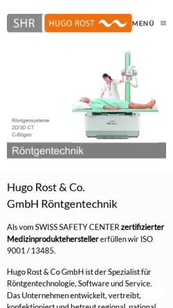 Vorschau der mobilen Webseite www.hugo-rost.de, Hugo Rost & Co. GmbH