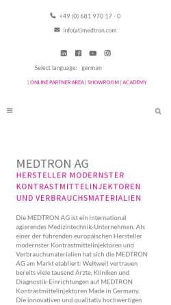 Vorschau der mobilen Webseite www.medtron.com, Medtron AG