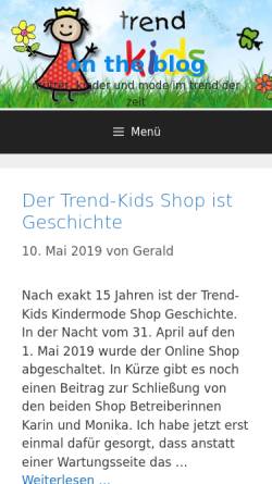 Vorschau der mobilen Webseite www.trendkids.de, Trend-Kids