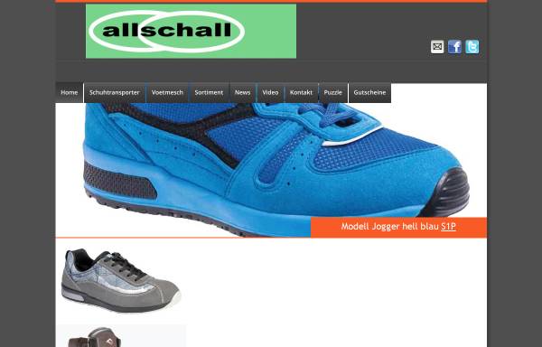 Vorschau von allschall.ch, Allschall GmbH - Arbeitsschutzprodukte