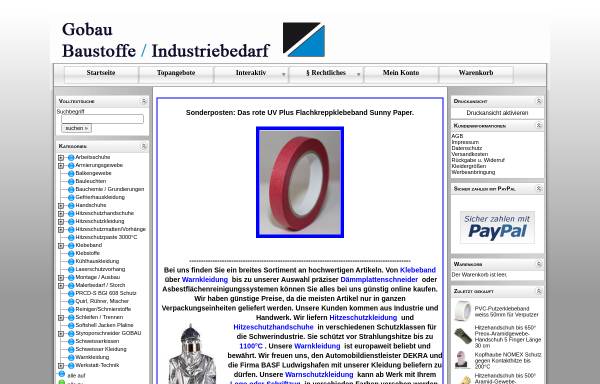 Vorschau von www.gobau-online.de, Gobau Baustoffe/Industriebedarf