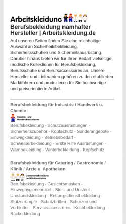 Vorschau der mobilen Webseite www.arbeitskleidung.de, Helger Zagatta, Arbeitskleidung