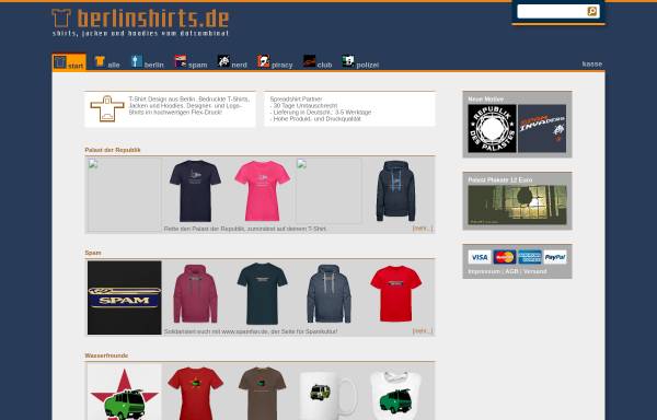 Vorschau von www.berlinshirts.de, dotcombinat shirtshop