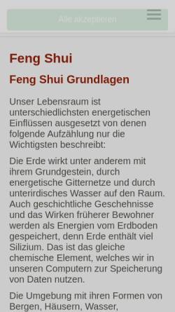 Vorschau der mobilen Webseite www.feng-shui-forum.de, Feng Shui Forum