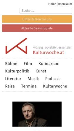 Vorschau der mobilen Webseite www.kulturwoche.at, Kulturwoche.at