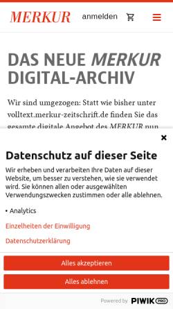 Vorschau der mobilen Webseite www.online-merkur.de, Merkur
