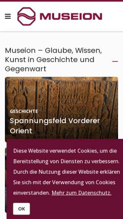 Vorschau der mobilen Webseite www.museion.ch, MUSEION