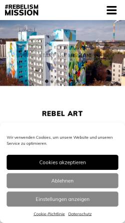 Vorschau der mobilen Webseite rebel-art.de, rebel:art