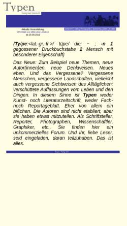 Vorschau der mobilen Webseite www.typen-verlag.de, Typen - Zeitschrift für Neues und Vergessenes