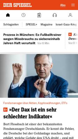 Vorschau der mobilen Webseite www.spiegel.de, Der Spiegel