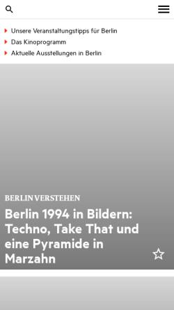 Vorschau der mobilen Webseite www.tip-berlin.de, TIP-Magazin