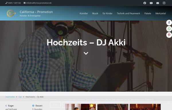 Vorschau von www.dj-halle.de, DJ Akki - California-Diskothek