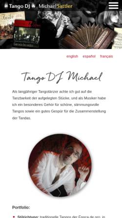 Vorschau der mobilen Webseite tango-dj.michaelsattler.de, DJ Michael