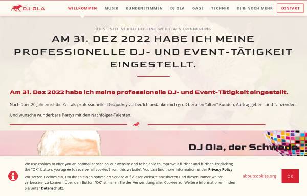Vorschau von www.dj-ola.de, DJ Ola - Der Schwede