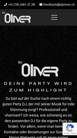 Vorschau der mobilen Webseite www.djoliver.ch, DJ Oliver