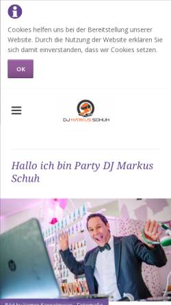 Vorschau der mobilen Webseite www.party-dj-markus.de, Party-DJ Markus