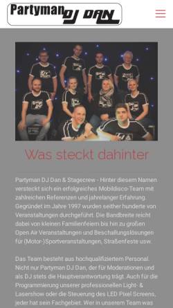 Vorschau der mobilen Webseite djdan.de, Partyman DJ Dan