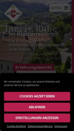 Vorschau der mobilen Webseite www.kloesterreich.at, Kloesterreich.at - Stift- und Klosterurlaub