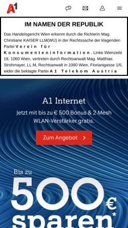 Vorschau der mobilen Webseite members.aon.at, Jena-Hof