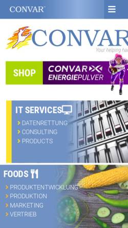 Vorschau der mobilen Webseite www.convar.com, Convar Deutschland GmbH