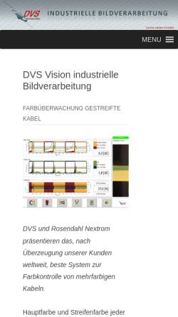 Vorschau der mobilen Webseite www.dvs-vision.de, Dutch Vision Systems GmbH