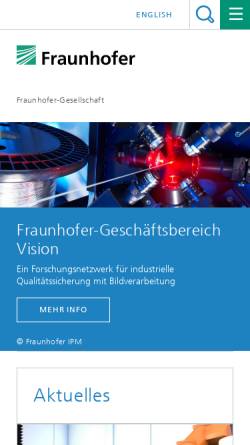 Vorschau der mobilen Webseite www.vision.fraunhofer.de, Fraunhofer-Allianz Vision