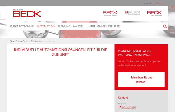 Vorschau von www.beck-automation.de, Beck Automation GmbH