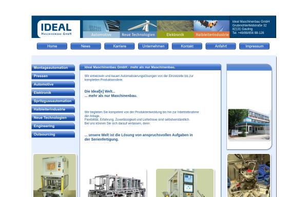 Vorschau von www.ideal-gmbh.de, Ideal Maschinenbau GmbH