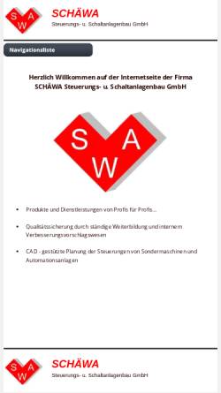 Vorschau der mobilen Webseite www.schaewa.de, Schäwa GmbH Automatisierungstechnik und Schaltanlagenbau
