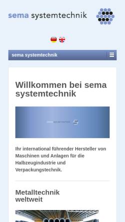 Vorschau der mobilen Webseite sema-systemtechnik.de, sema Systemtechnik Sewing GmbH & Co. KG