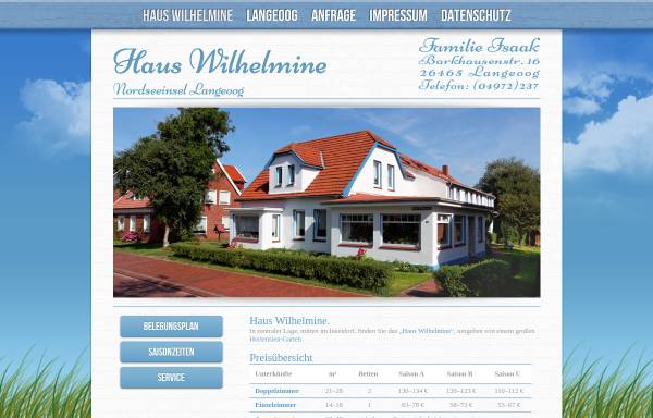 Vorschau von www.haus-wilhelmine.de, Haus Wilhelmine