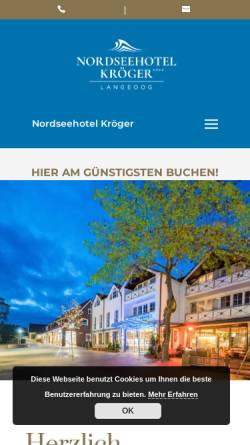 Vorschau der mobilen Webseite www.kroeger-hotels.de, Inselhotel Kröger