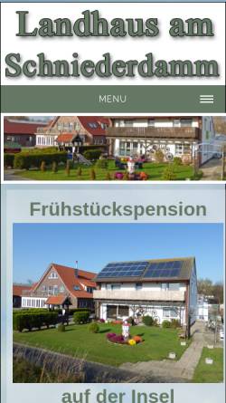 Vorschau der mobilen Webseite www.landhaus-schniederdamm.de, Landhaus am Schniederdamm