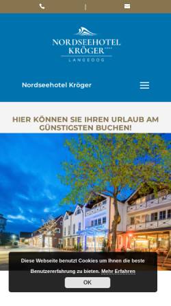 Vorschau der mobilen Webseite www.nordseehotel-kroeger.de, Nordseehotel Kröger