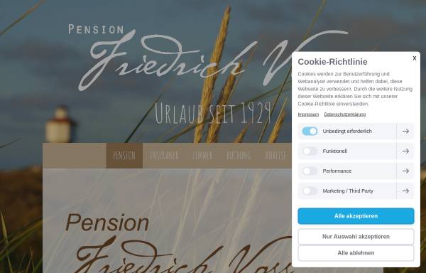 Vorschau von www.pension-voss-langeoog.de, Pension Friedrich Voss