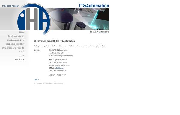 Vorschau von www.iha.at, Ascher IT & Automation - Ing. Hans Ascher
