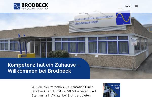 Vorschau von www.brodbeck.de, Elektrotechnik + Automation U. Brodbeck GmbH