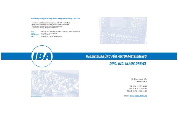 Vorschau von www.blue-label.de, IBA Ingenieurbüro für Automatisierung, Inh. Dipl.-Ing. Klaus Drews