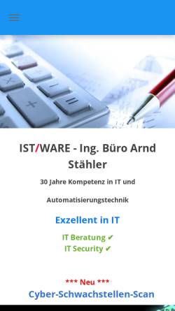 Vorschau der mobilen Webseite www.istware.de, IstWare, Inh. Arnd Stähler
