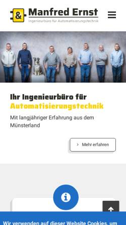 Vorschau der mobilen Webseite www.me-automation.de, Manfred Ernst - Ingenieurbüro für Automatisierungstechnik